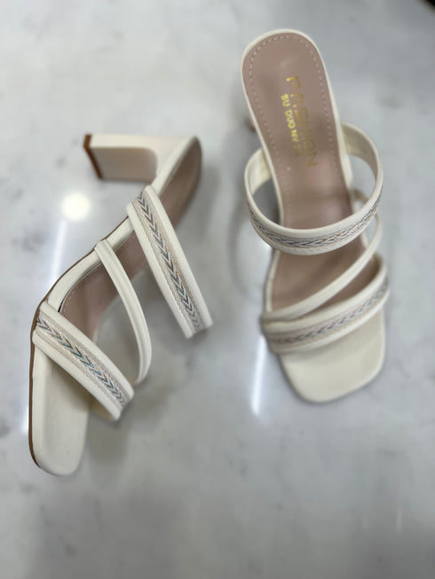 Vintage Double Strap Slid on Heels